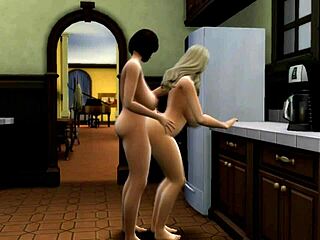 Shemale dengan pantat besar dan payudara besar di Sims 4