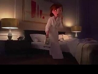 Cartoon girl in a bathrobe: Elastigirl's best ass scenes