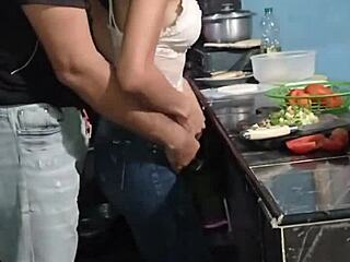 Venezuelan MILF Alexandra's cooking skills turn into hot bareback sex