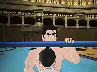 Bolin's gay hentai game features Mako's monster cock and Yaoi elements