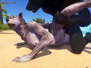털이 많은 늑대늑대가 친구와 3D 만화 야생동물 포르노 비디오에서 격렬한 섹스를 합니다