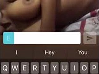 Ebony beauty shows off her big tits on webcam