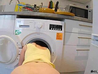 Natural tits teen gets saved from washing machine