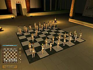 Nikmati permainan catur aneh yang menampilkan seorang ratu Mesir dan payudaranya yang besar