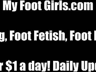 Lesbian foot sucking and jerk off instructions for your foot slave girl