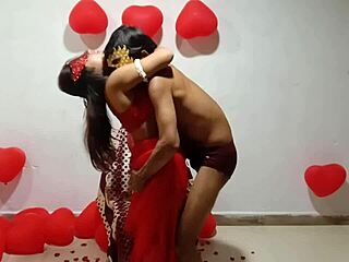 Hemmagjord indisk sexvideo med ett gift par som ägnar sig åt grov och hardcore action på Valentinsdag