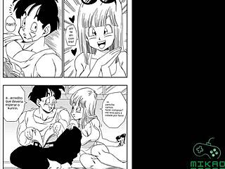 Anime paródia Kuririn csintalan barátnőjével a yamchán