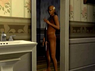 استحمام ذهبي لـ Sims 4 وثلاثي في محاكاة ساخرة