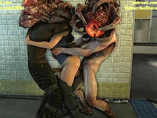 3d animation of Jill Valentine's big trouble with a monster cock