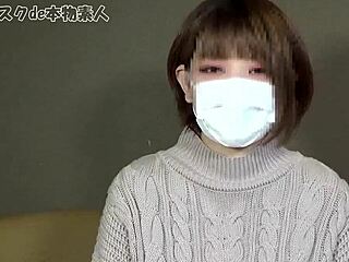 امرأة يابانية حاملة تختبر تجربتها الأولى في فيديو استمناء هواة حقيقي
