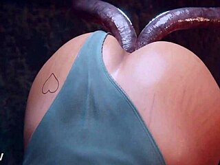 Lara Crofts mengalami petualangan anal hardcore dengan tentakel dalam film porno 3D