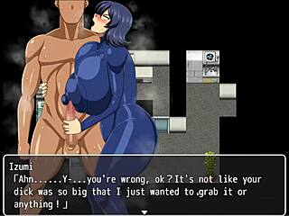 Big tits and big cock in a Japanese hentai game with Izumi