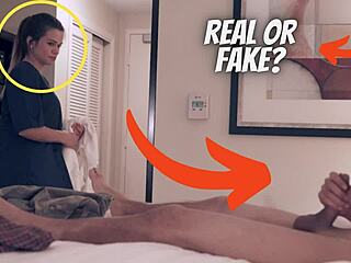 Real or fake: A man's jerking off in front of a maid and shocking her