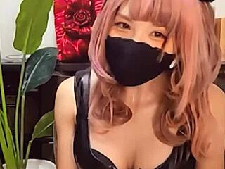 Asian crossdresser Chika's sensual solo playtime