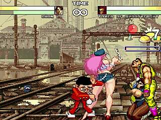Animated brawler Chun-Li's explicit performance in Mugen video game