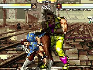 Animated brawler Chun-Li's explicit performance in Mugen video game