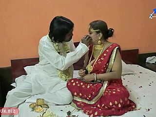 Horny Desi couple enjoys wedding night sex with aunt