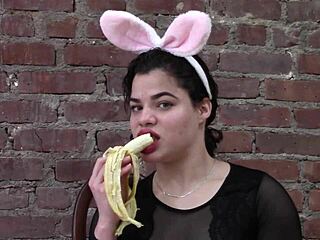 Roxy's fetish for bananas and rabbit ears