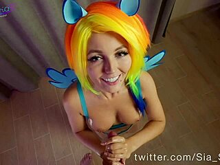 MLP Rainbow Dash's homemade oil and joi video with cumshot